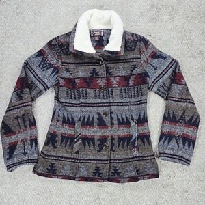 Cowgirl Legend Coat Women's Sz Small Southwestern Aztec Wool Blend Warm Cozy EUC